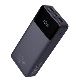 POWER BANK 20000MAH COM DISPLAY INDICADOR, PRETO 3 SAÍDAS, USB-C, USB-A, ELG PB200BK