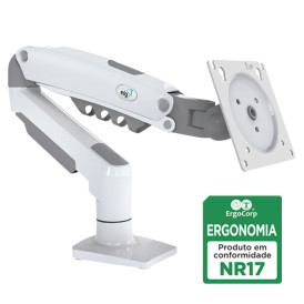 Suporte Articulado de Mesa ELG Branco com Pistão a Gás Para Monitores de 17" a 35" - F80W