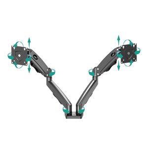 Suporte Multiarticulado com Pistão a Gás para 2 Monitores de 17″ a 35″