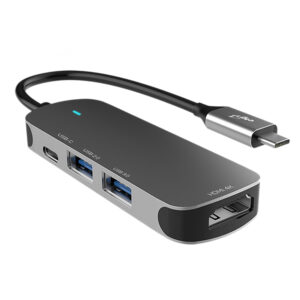 HUB 4 em 1 com 2 portas USB-A, 1 porta USB-C e 1 porta HDMI