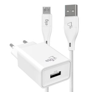 Kit Carregador de Parede + Cabo Micro USB – 1 metro