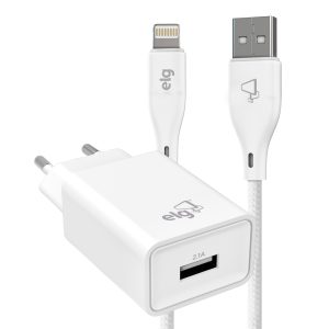 Kit Carregador de Parede + Cabo Lightning – 1 metro