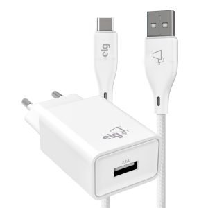 Kit Carregador de Parede + Cabo USB-C – 1 metro