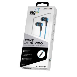 Fone de Ouvido Com Fio Intra-Auricular – Preto e Azul