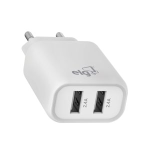 Carregador de Parede 2 Saídas USB-A – Branco