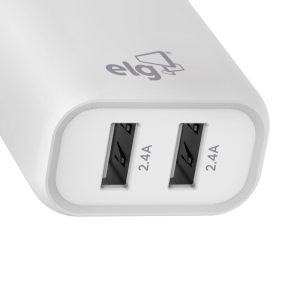 Carregador de Parede 2 Saídas USB-A – Branco