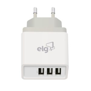 Carregador de Parede 3 Saídas USB-A – Branco