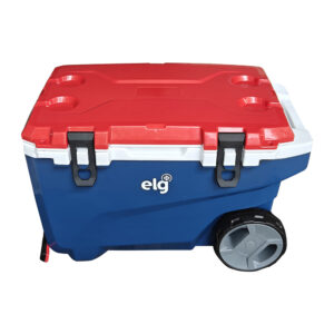 Caixa Térmica com Rodas 55 L – Azul, Vermelho e Branco